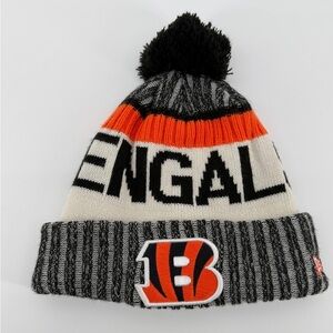 Orange and Gray Knit Beanie with Logo